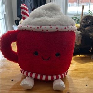 FAO Schwarz Red Holiday Mug Pillow with Whipped Cream Top